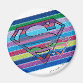 Supergirl Strip Rainbow-Logo Magnet (Vorne)