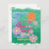 Supergirl Sun und Liebe Postkarte (Vorne/Hinten)