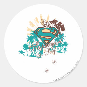 Supergirl Surf Runder Aufkleber