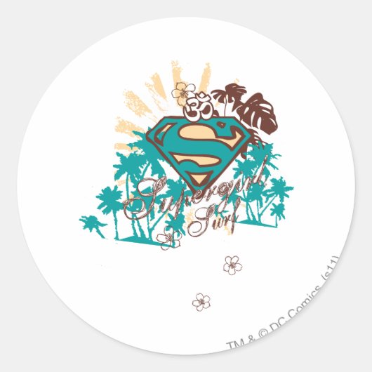 Supergirl Surf Runder Aufkleber (Vorderseite)