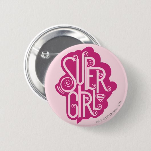 Supergirl Swirl 1 Button (Vorne & Hinten)