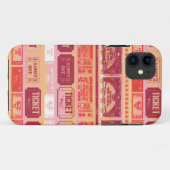 Supergirl Ticket Muster Orange Case-Mate iPhone Hülle (Rückseite (Horizontal))
