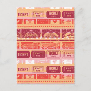 Supergirl Ticket Muster Orange Postkarte