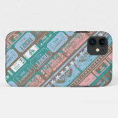 Supergirl Ticket Pattern Blau Case-Mate iPhone Hülle (Rückseite (Horizontal))