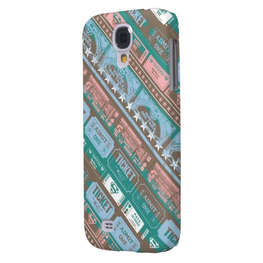 Supergirl Ticket Pattern Blau Case-Mate Samsung Galaxy Hülle (Rückseite Links)
