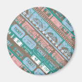 Supergirl Ticket Pattern Blau Magnet (Vorne)