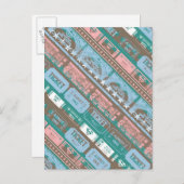 Supergirl Ticket Pattern Blau Postkarte (Vorne/Hinten)