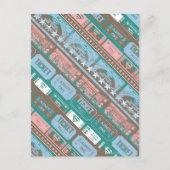 Supergirl Ticket Pattern Blau Postkarte (Vorderseite)