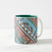 Supergirl Ticket Pattern Blau Zweifarbige Tasse (VorderseiteRechts)