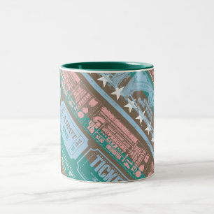 Supergirl Ticket Pattern Blau Zweifarbige Tasse