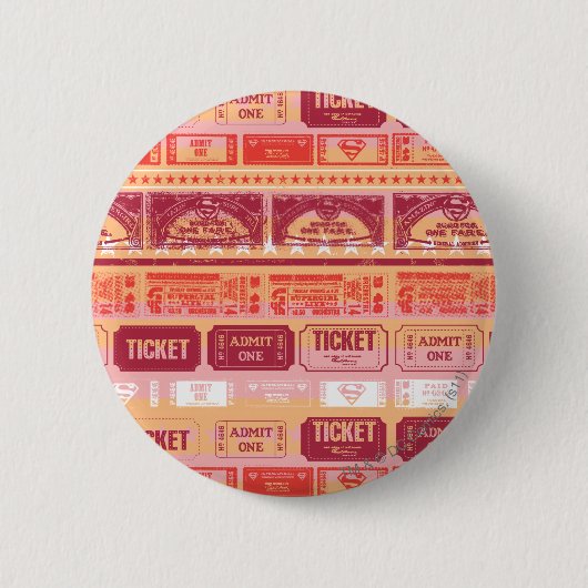 Supergirl Ticket Pattern Orange Button (Vorderseite)