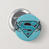 Supergirl Tribal Pattern Logo Button (Vorne & Hinten)