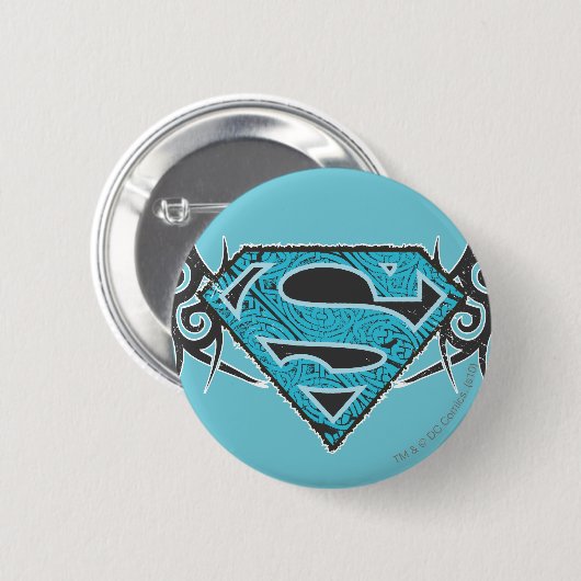 Supergirl Tribal Pattern Logo Button (Vorne & Hinten)