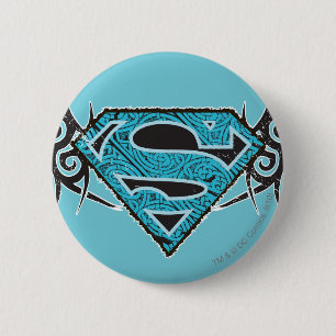Supergirl Tribal Pattern Logo Button
