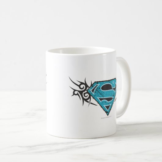 Supergirl Tribal Pattern Logo Kaffeetasse (VorderseiteRechts)