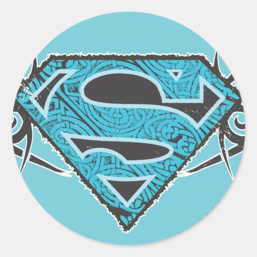 Supergirl Tribal Pattern Logo Runder Aufkleber (Vorderseite)
