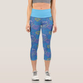 Supergirl und Logo farbige Konturen Capri Leggings (Vorderseite)