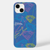 Supergirl und Logo farbige Konturen Case-Mate iPhone Hülle (Rückseite)
