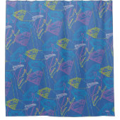 Supergirl und Logo farbige Konturen Duschvorhang (Vorderseite)