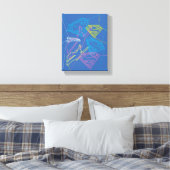 Supergirl und Logo farbige Konturen Leinwanddruck (Insitu (Schlafzimmer))