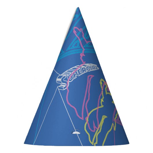 Supergirl und Logo farbige Konturen Partyhütchen (Links)