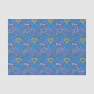 Supergirl und Logo farbige Konturen Seidenpapier