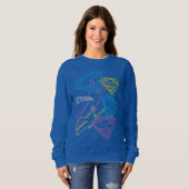Supergirl und Logo farbige Konturen Sweatshirt (Vorne ganz)