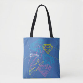 Supergirl und Logo farbige Konturen Tasche