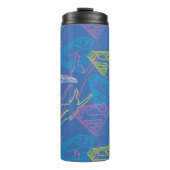 Supergirl und Logo farbige Konturen Thermosbecher (Vorderseite)