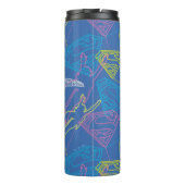 Supergirl und Logo farbige Konturen Thermosbecher (Rückseite)