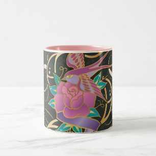 Supergirl Vogel und Blume Zweifarbige Tasse