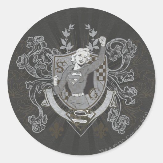 Supergirl-Wappen Runder Aufkleber (Vorderseite)