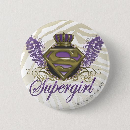 Supergirl Zebra Print Button (Vorderseite)