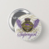 Supergirl Zebra Print Button (Vorne & Hinten)