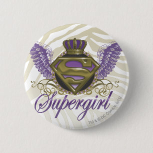 Supergirl Zebra Print Button