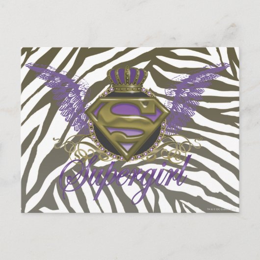 Supergirl Zebra Print Postkarte (Vorderseite)