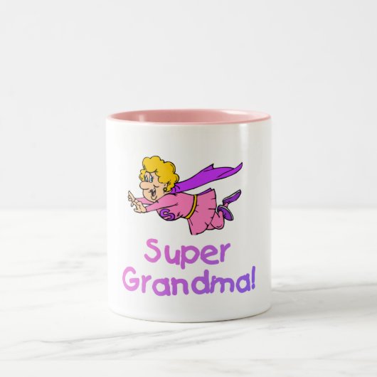 Supergroßmutter (Fliegen) Zweifarbige Tasse (Mittel)