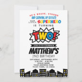 Superheld 2. Geburtstag Einladung (Vorderseite)