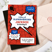 Superheld 6. Geburtstag Kinder Spinne rot schwarz