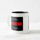 Superheld-Analytiker Zweifarbige Tasse (Vorderseite Links)
