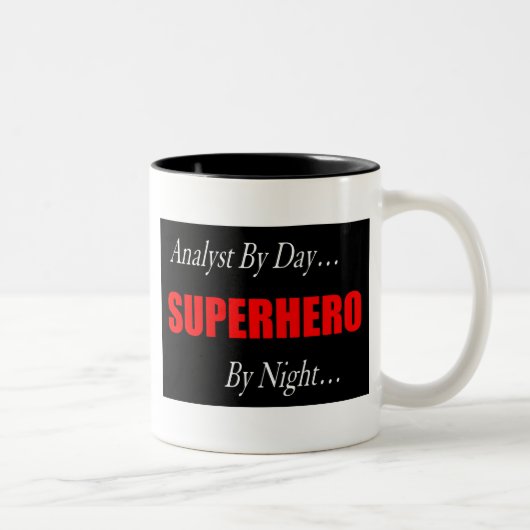 Superheld-Analytiker Zweifarbige Tasse (Rechts)