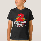 Superheld Birthday Boy - 2 Jahre alt - 2. Geburtst T-Shirt (Vorderseite)
