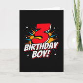 Superheld Birthday Boy - 3 Jahre alt - 3. Geburtst Karte (Vorderseite)
