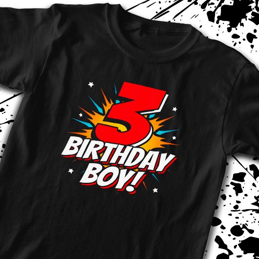 Superheld Birthday Boy - 3 Jahre alt - 3. Geburtst T-Shirt