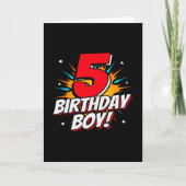 Superheld Birthday Boy - 5 Jahre alt - 5. Geburtst Karte (Vorderseite)