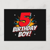 Superheld Birthday Boy - 5 Jahre alt - 5. Geburtst Postkarte (Vorderseite)