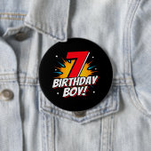 Superheld Birthday Boy - 7 Jahre alt - 7. Geburtst Button (Beispiel)