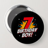 Superheld Birthday Boy - 7 Jahre alt - 7. Geburtst Button (Vorne & Hinten)