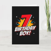 Superheld Birthday Boy - 7 Jahre alt - 7. Geburtst Karte (Vorderseite)