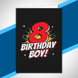Superheld Birthday Boy - 8 Jahre alt - 8. Geburtst Karte